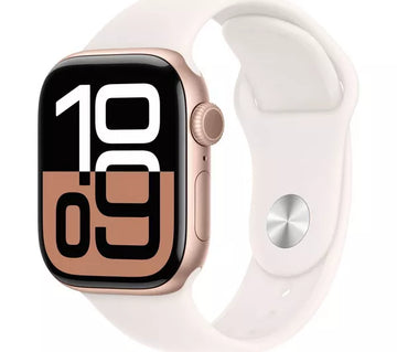 Apple Watch Series 10, 46mm Rose Gold Aluminium Case with Light Blush Sport Band